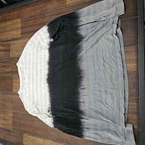 Black and Gray Tie-Dye Long Sleeve Shirt
